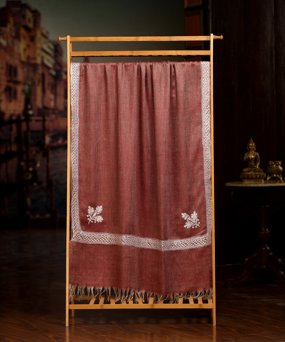 Old_Rose_Handwoven_Pure_Pashmina_Shawl_With_Silver_Zari_Tilla_Border_And_Palla_WeaverStory_01