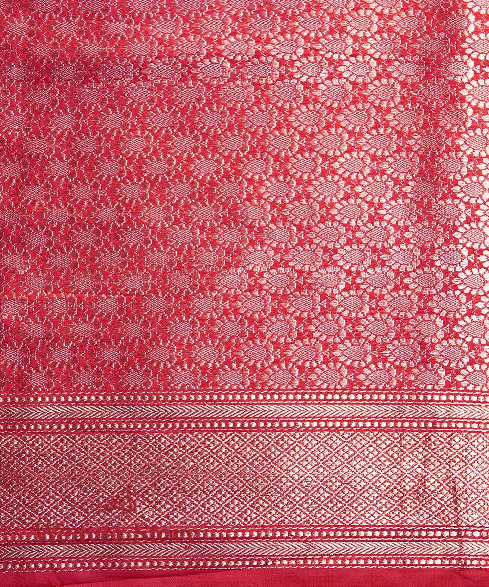Handwoven Pink Kimkhab Banarasi Saree With Paisleys