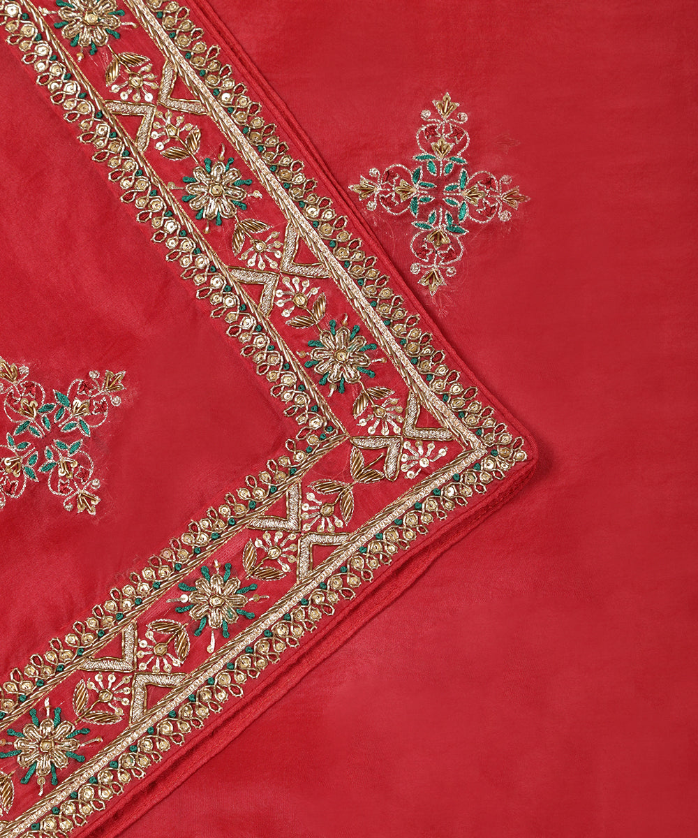 Bright_Red_Handloom_Organza_Zardozi_Embroidered_Dupatta_WeaverStory_04