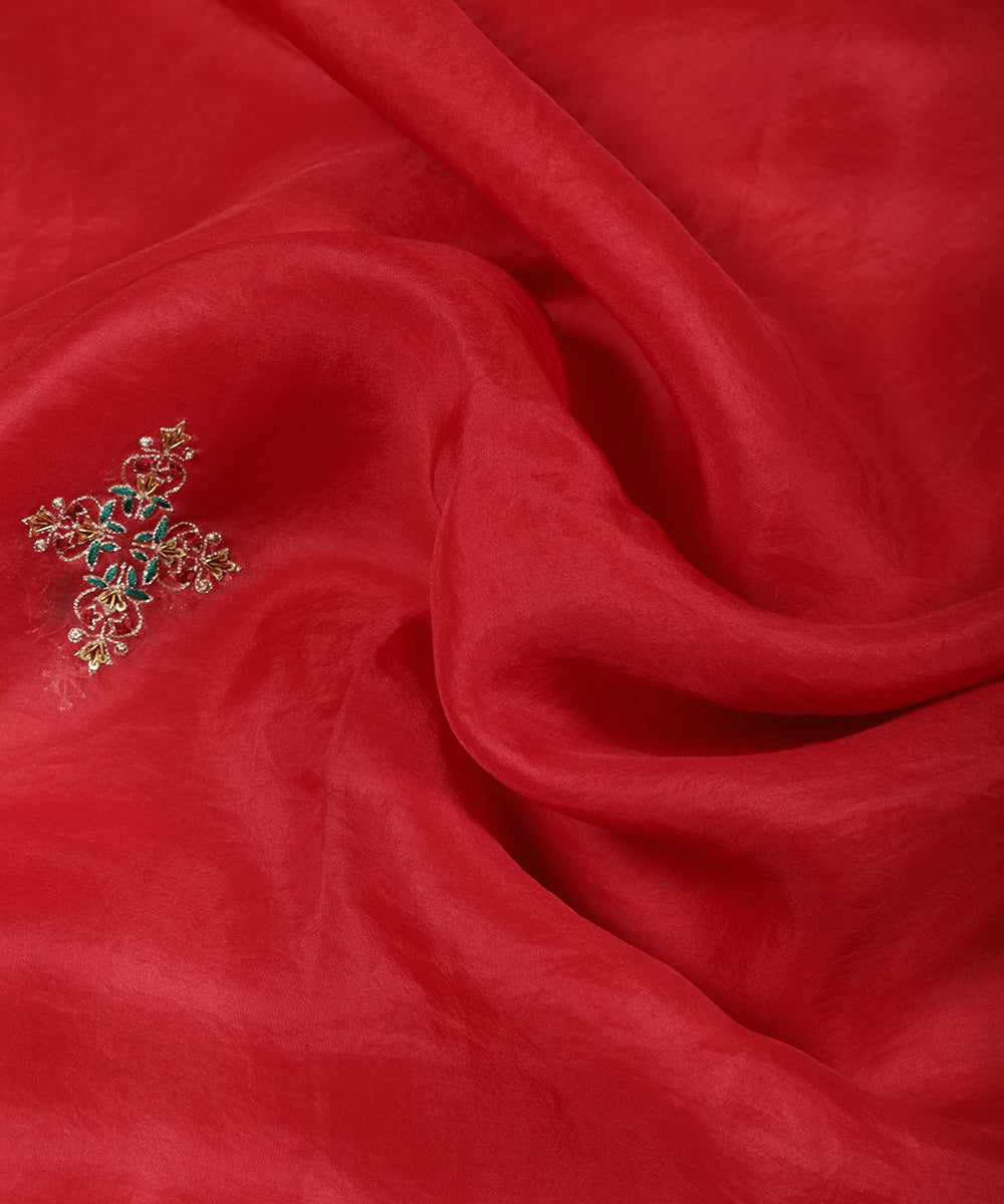 Bright_Red_Handloom_Organza_Zardozi_Embroidered_Dupatta_WeaverStory_05