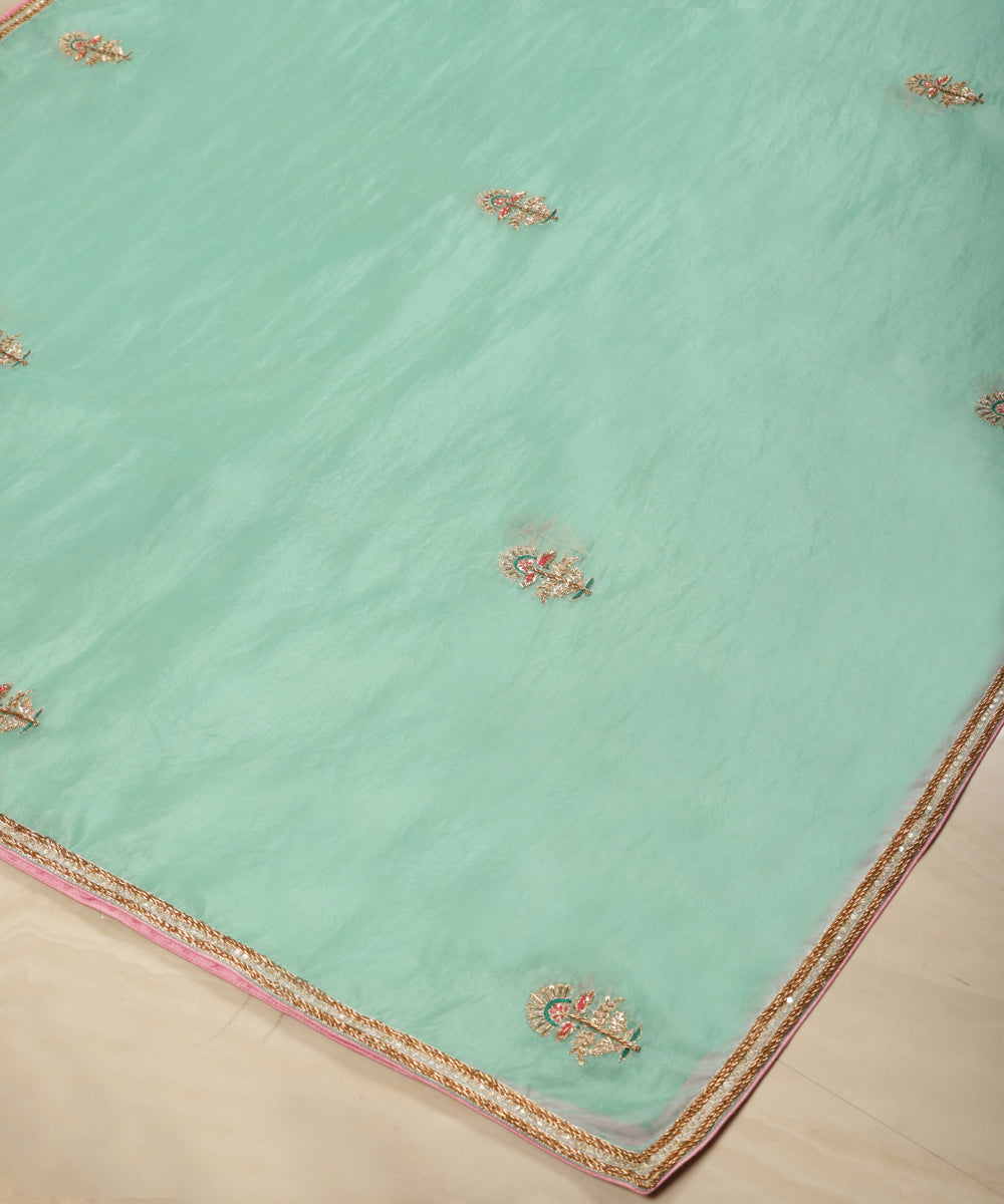 Ice_Blue_Handloom_Organza_Zardozi_Embroidered_Dupatta_WeaverStory_03