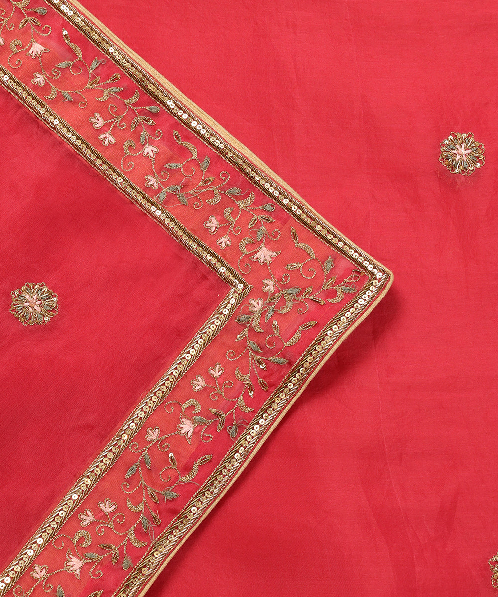 Rose_Pink_Handloom_Organza_Dupatta_With_Allover_Hand_Embroidered_Zardozi_Motifs_WeaverStory_04