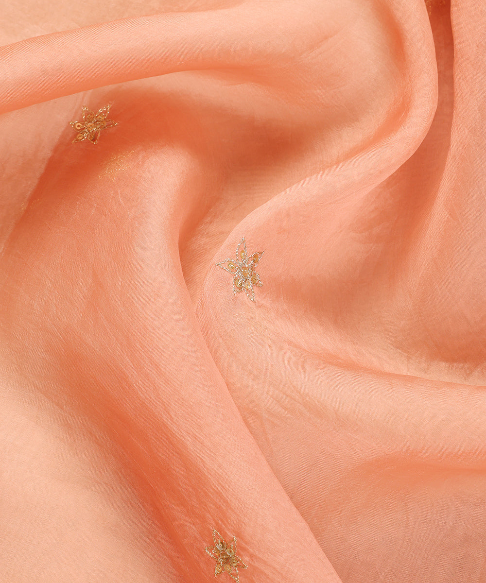 Light_Peach_Handloom_Organza_Dupatta_With_Hand_Embroidered_Booti_WeaverStory_05