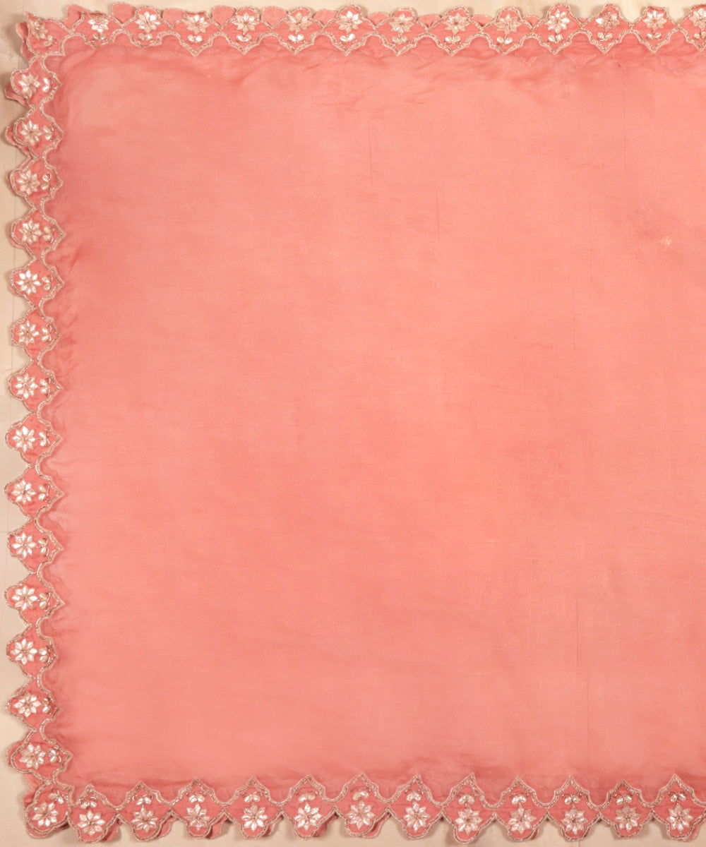 Peach_Handloom_Scalloped_Border_Organza_Dupatta_With_Embroidery_WeaverStory_02