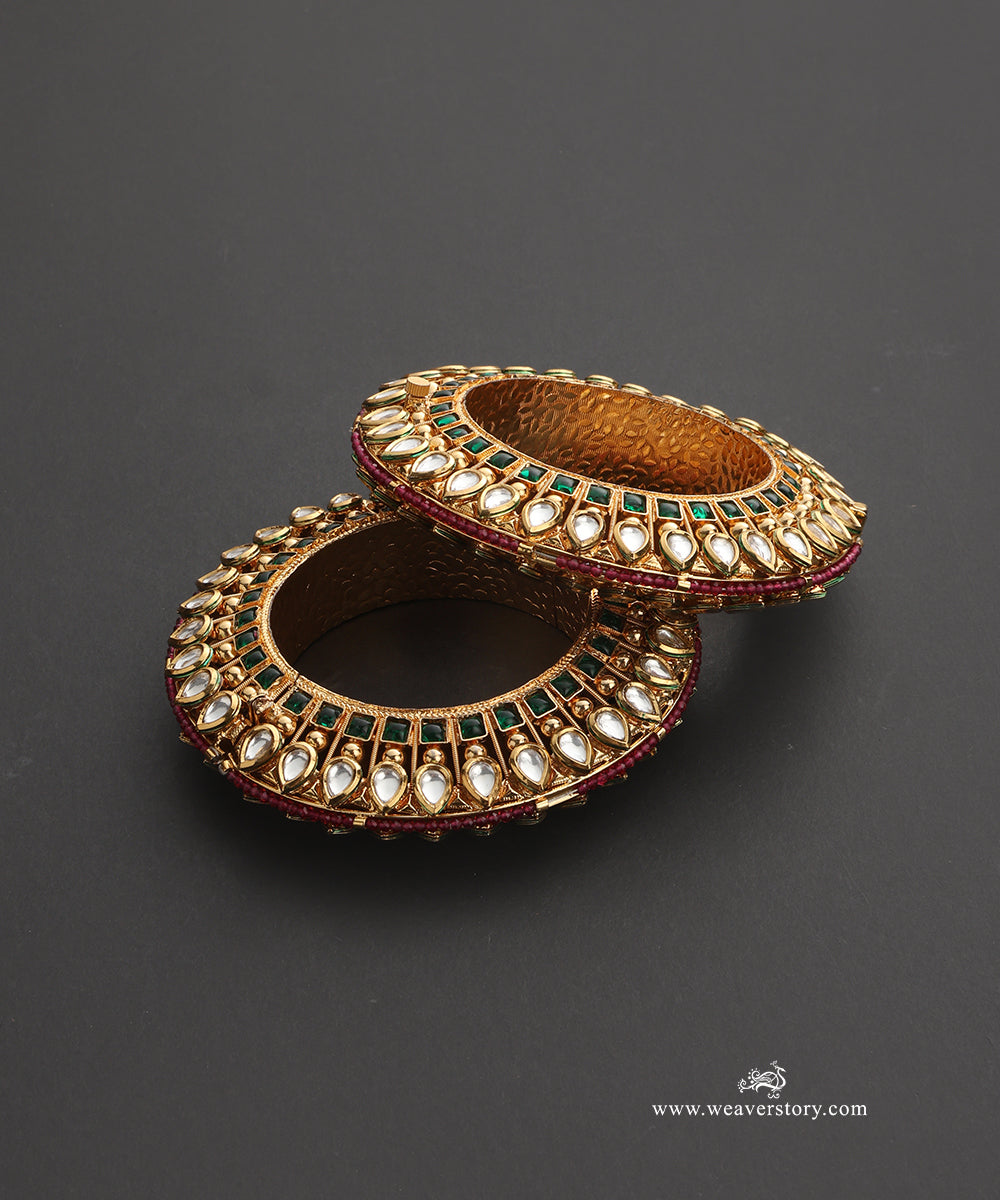 Sahabat Handcrafted Gold Plated Alloy Bangles Set