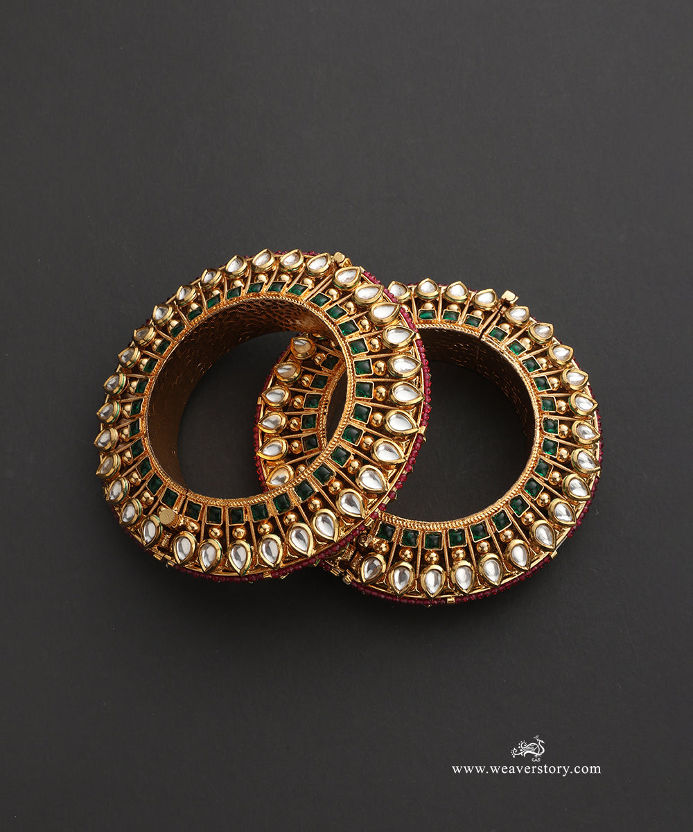 Sahabat Handcrafted Gold Plated Alloy Bangles Set