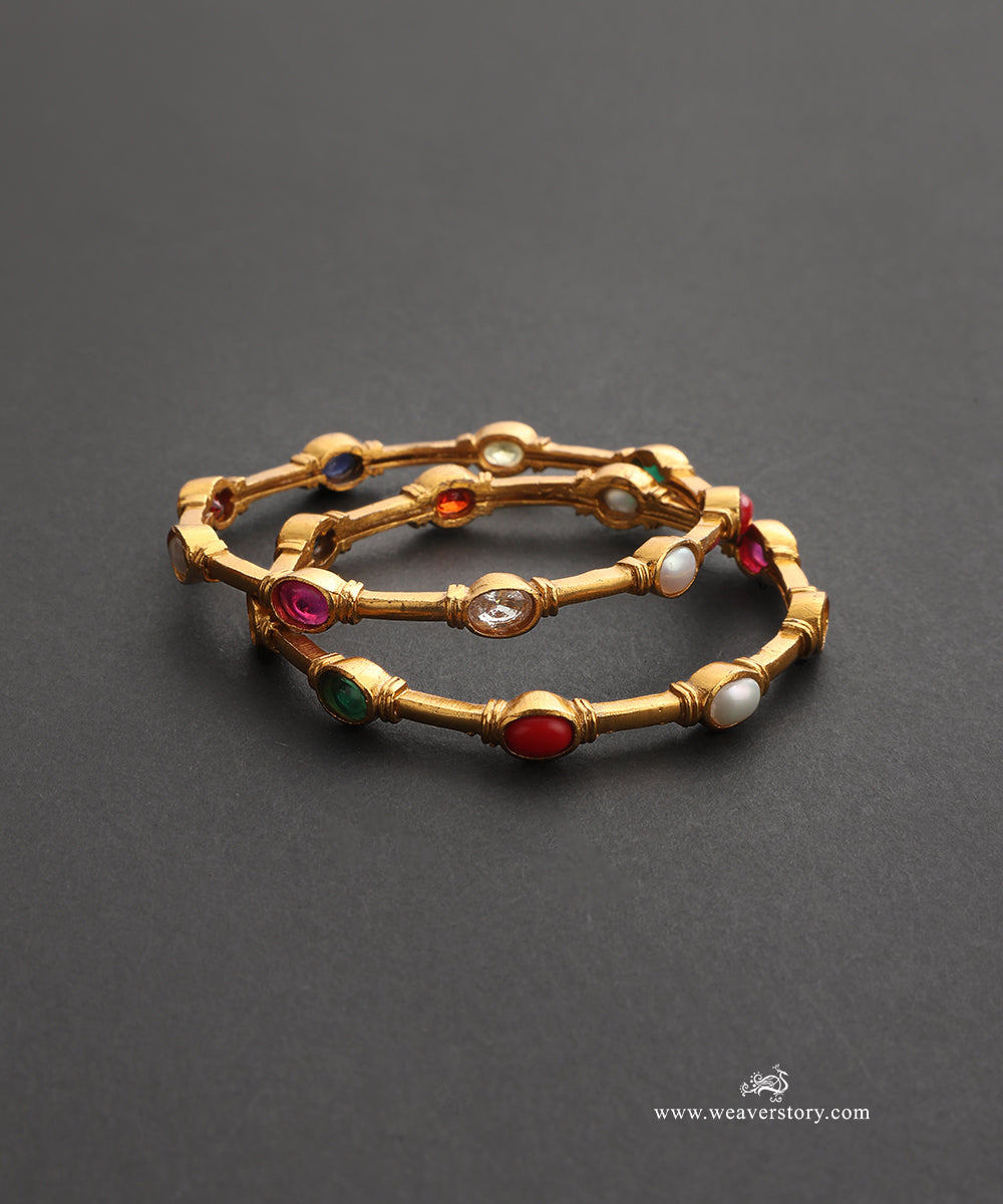 Lina Handcrafted Gold Plated Alloy Bangles Set