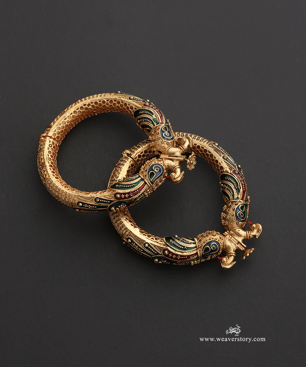 Bina Handcrafted Gold Plated Alloy Bangles Set