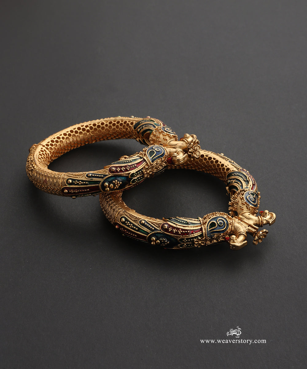 Bina Handcrafted Gold Plated Alloy Bangles Set