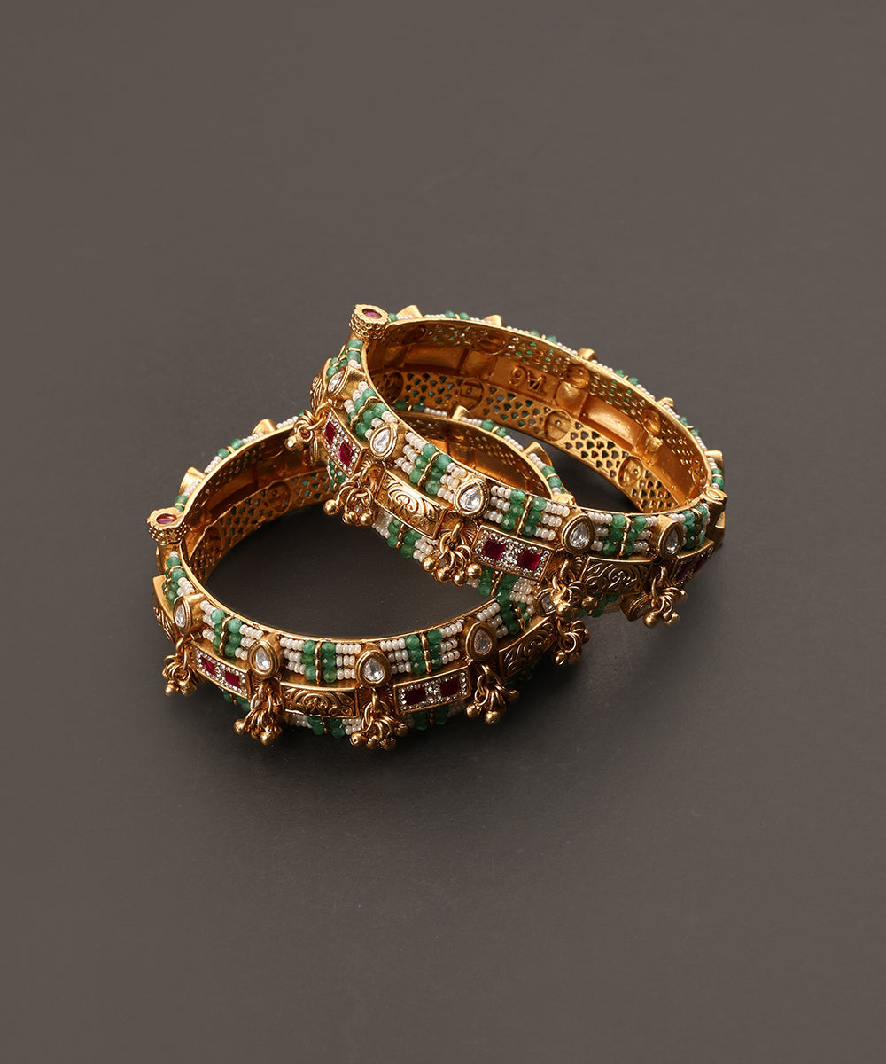 Nyasa_Handcrafted_Alloy_Gold_Plated_Bangles_With_Semi_Precious_Stones_WeaverStory_02