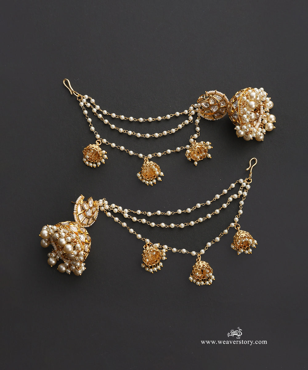 Myra_Handcrafted_Gold_Plated_Alloy_Earrings_With_Kaanchain_WeaverStory_02