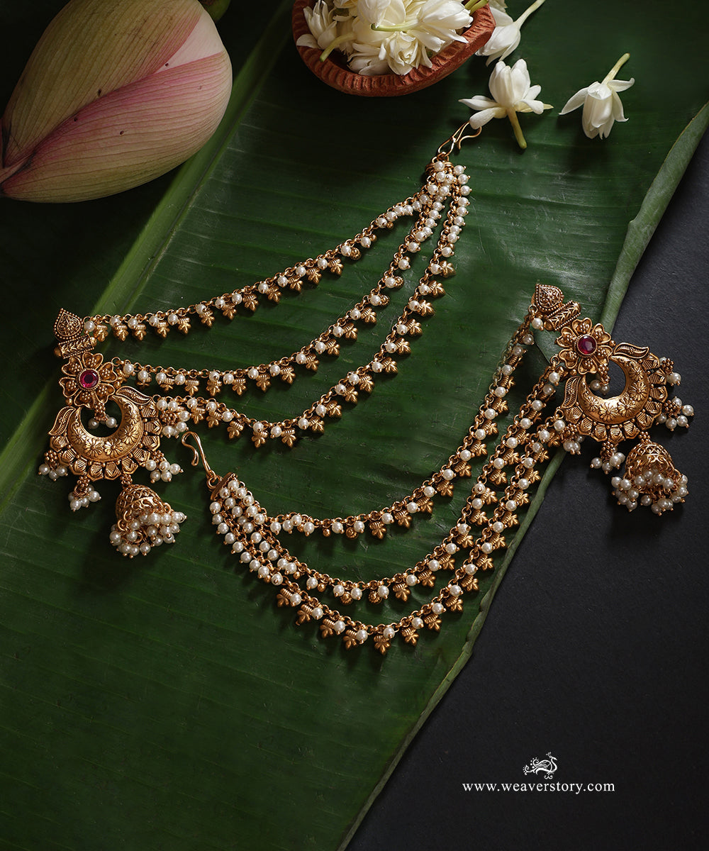 Nirmaya_Handcrafted_Gold_Plated_Alloy_Earrings_With_Kaanchain_WeaverStory_01