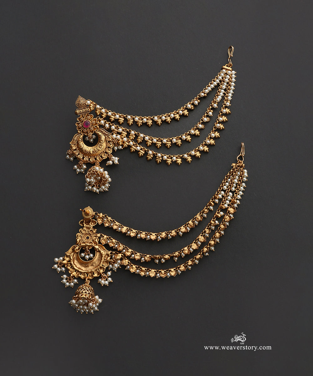 Nirmaya_Handcrafted_Gold_Plated_Alloy_Earrings_With_Kaanchain_WeaverStory_02