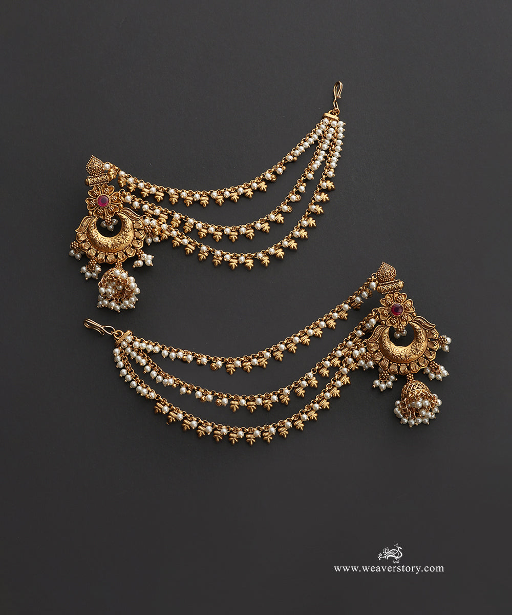Nirmaya_Handcrafted_Gold_Plated_Alloy_Earrings_With_Kaanchain_WeaverStory_03