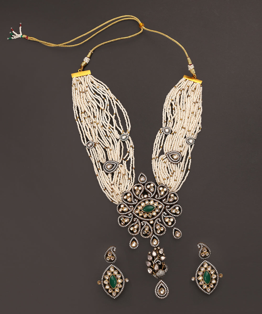 Sidhi_Handcrafted_Alloy_Gold_Plated_Necklace_With_Semi_Precious_Stones_And_Multistrand_Pearl_Ladi_WeaverStory_02