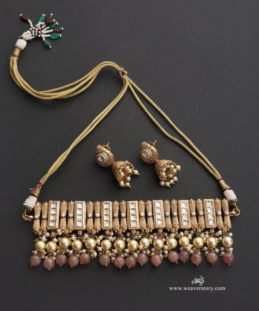 Roohi_Handcrafted_Alloy_Necklace_Set_With_Gold_Plating_WeaverStory_02