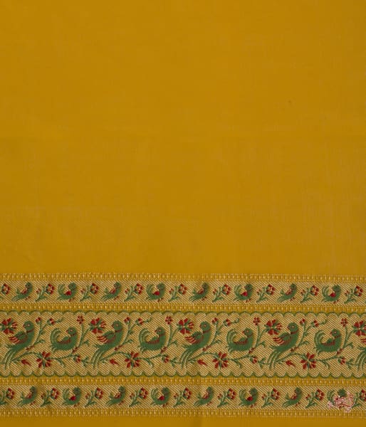 Yellow_Banarasi_Georgette_Saree_with_paithani_Borders_and_bird_Motifs_WeaverStory_05