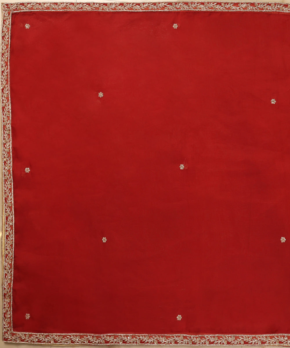 Handloom_Red_Pure_Silk_Dupatta_With_Zardozi_Border_WeaverStory_02