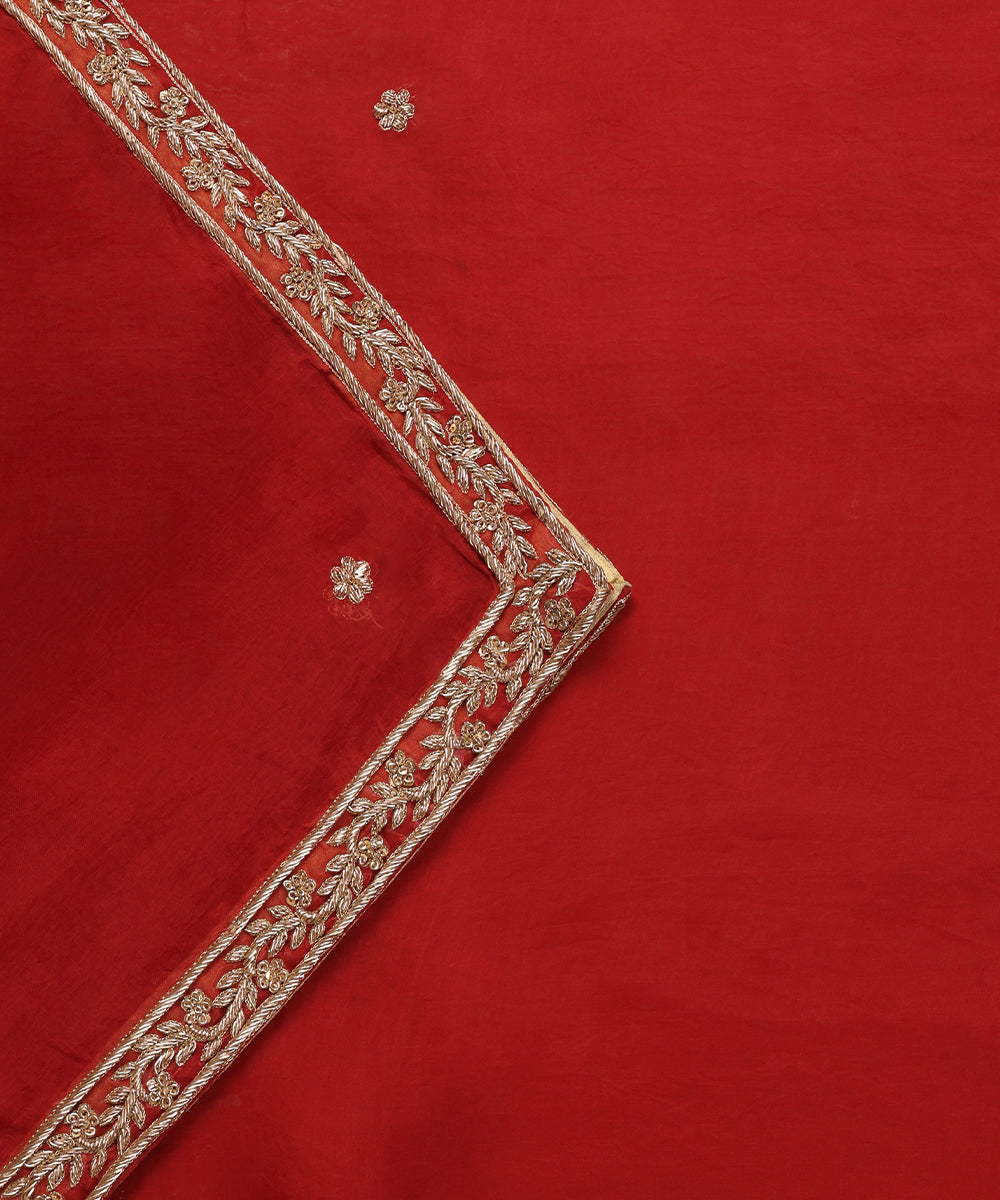 Handloom_Red_Pure_Silk_Dupatta_With_Zardozi_Border_WeaverStory_04