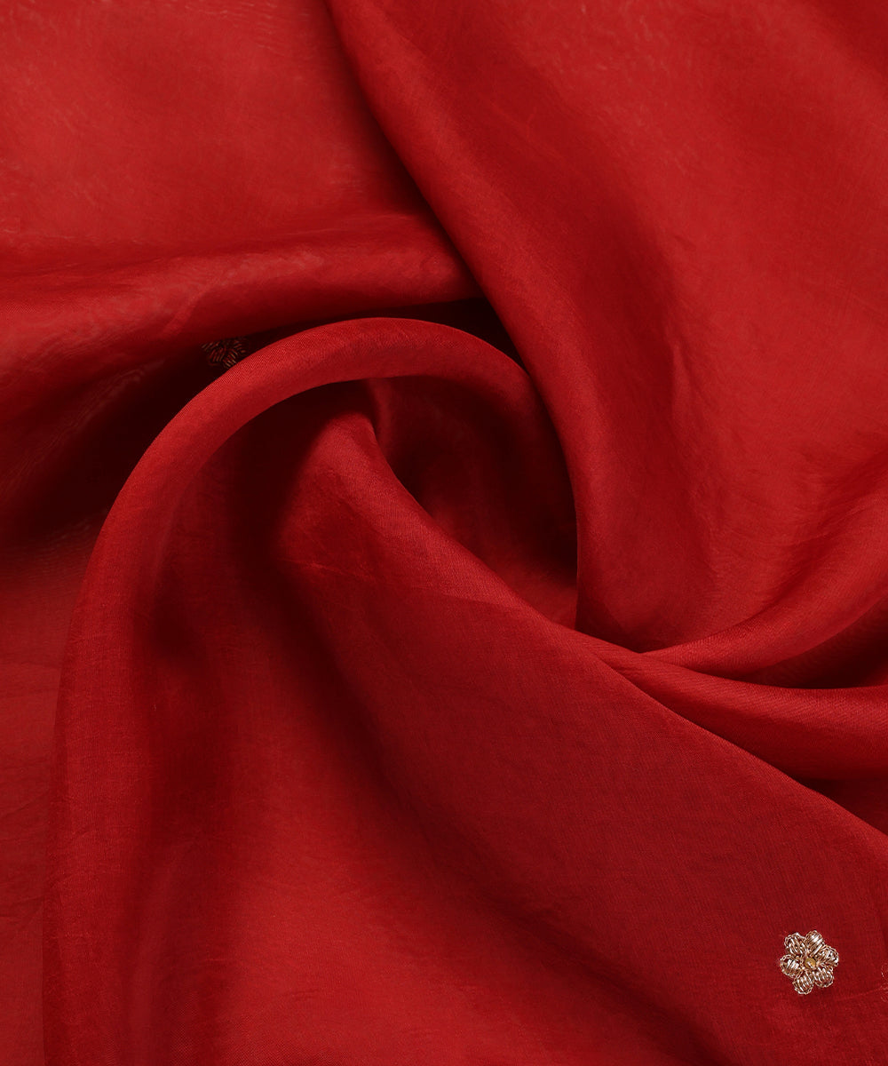 Handloom_Red_Pure_Silk_Dupatta_With_Zardozi_Border_WeaverStory_05