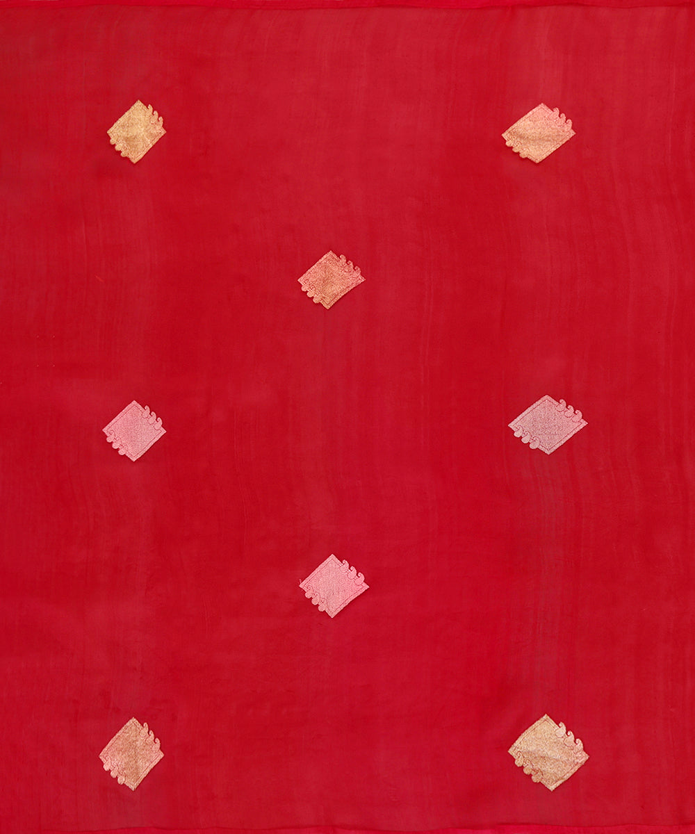 Ruby_Red_Handloom_Pure_Kora_Silk_Banarasi_Dupatta_With_Diamnond_Zari_Booti_WeaverStory_02