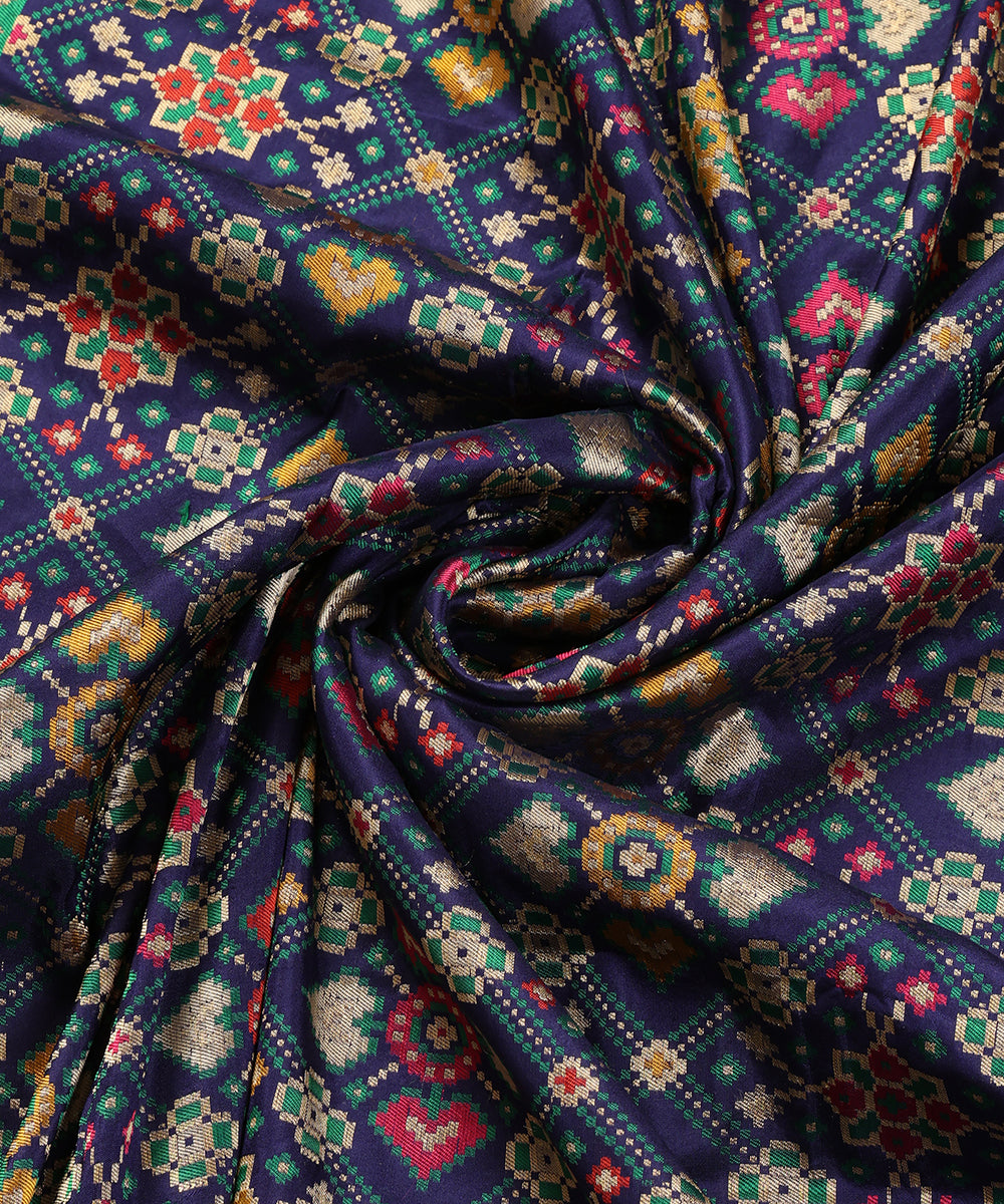 Navy_Blue_Handloom_Meenakari_Banarasi_Patola_Dupatta_With_Floral_Border_WeaverStory_05