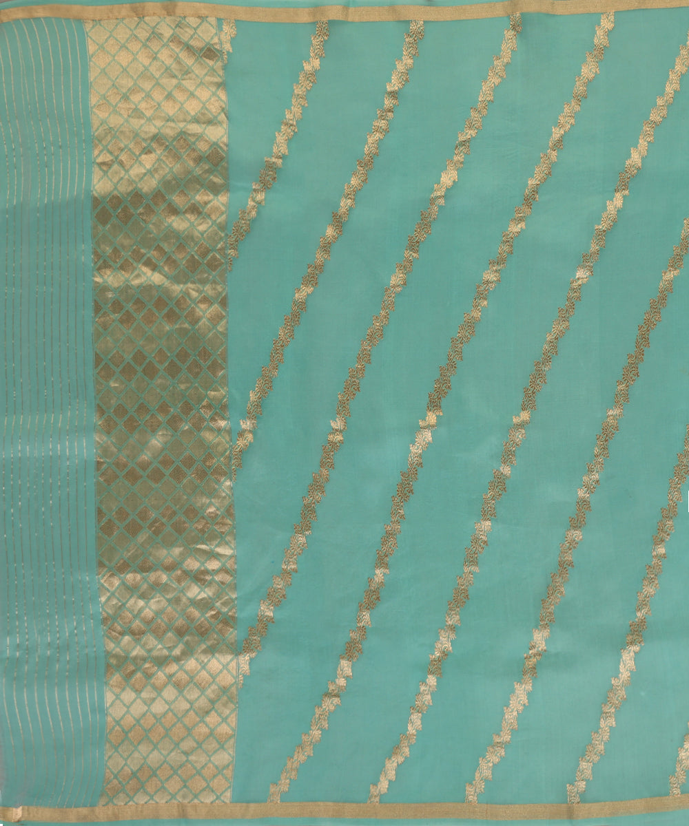 Aqua_Blue_Handloom_Pure_Kora_Silk_Banarasi_Dupatta_With_Aada_Zari_Jaal_WeaverStory_02