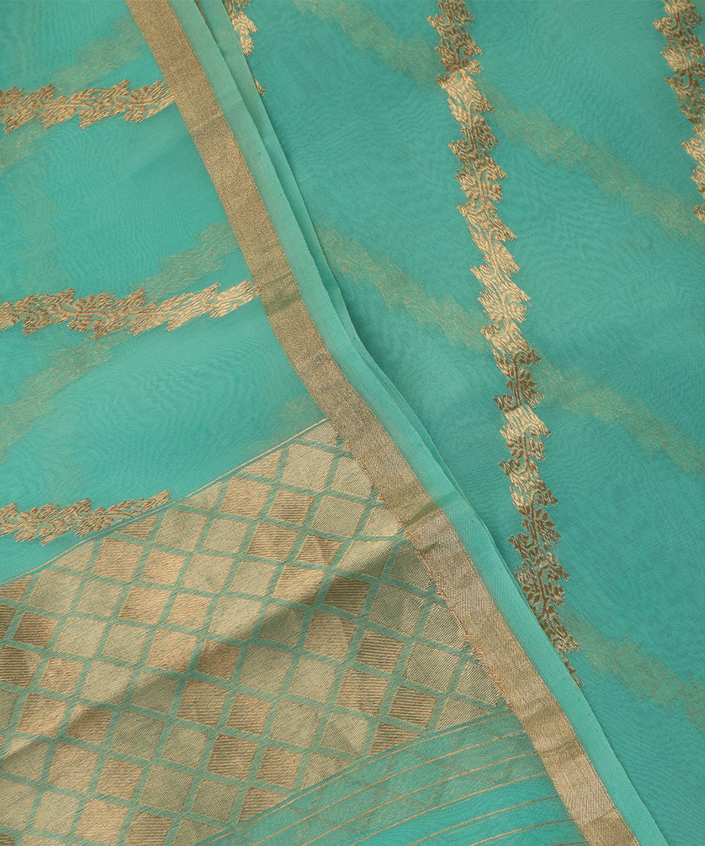 Aqua_Blue_Handloom_Pure_Kora_Silk_Banarasi_Dupatta_With_Aada_Zari_Jaal_WeaverStory_04
