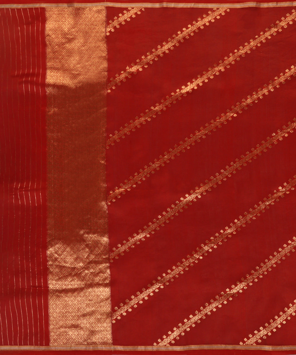 Red_Handloom_Pure_Kora_Silk_Banarasi_Dupatta_With_Aada_Zari_Jaal_WeaverStory_02