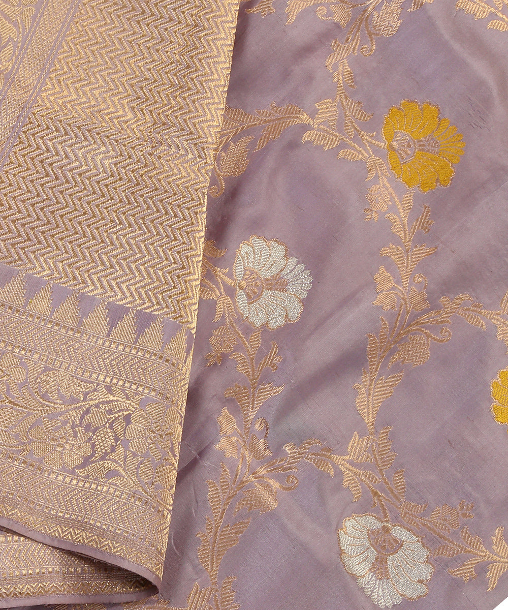 Lavender_Handloom_Pure_Katan_Silk_Banarasi_Dupatta_With_Meenakari_And_Jaal_WeaverStory_04