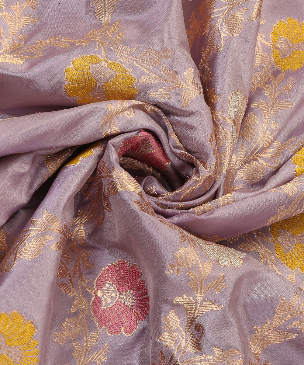 Lavender_Handloom_Pure_Katan_Silk_Banarasi_Dupatta_With_Meenakari_And_Jaal_WeaverStory_05