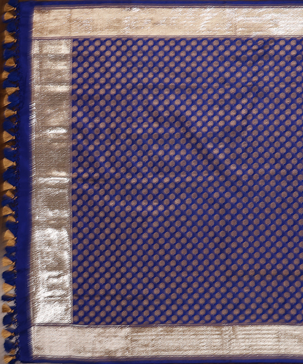 Blue_Handloom_Pure_Katan_Silk_Banarasi_Dupatta_With_Badla_Border_WeaverStory_02