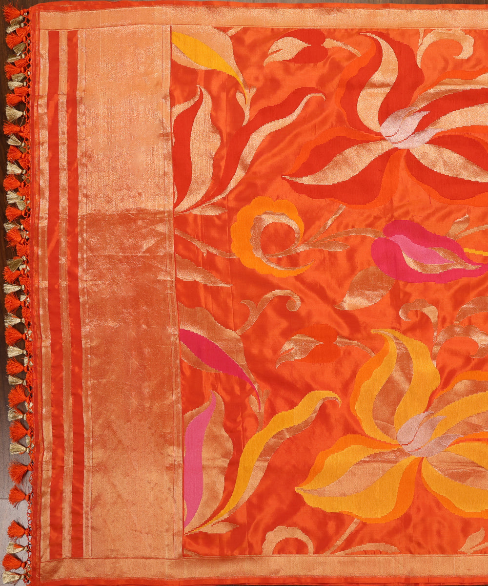 Orange_Handloom_Pure_Katan_Silk_Gyasar_Jangla_Banarasi_Dupatta_WeaverStory_02