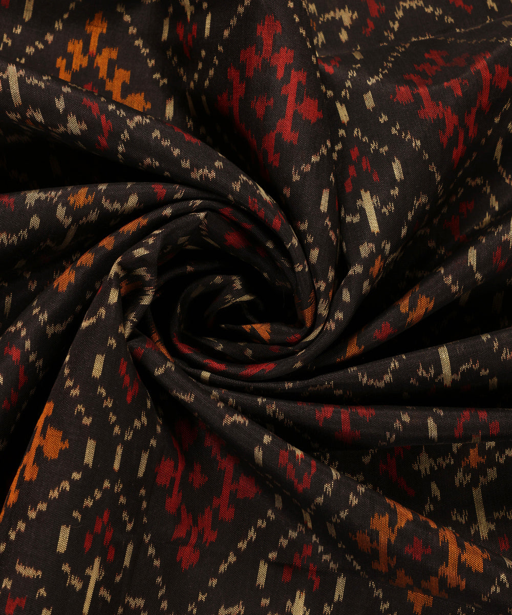 Handloom_Black_Pure_Mulberry_Silk_Ikat_Patola_Dupatta_With_Tissue_Border_WeaverStory_05