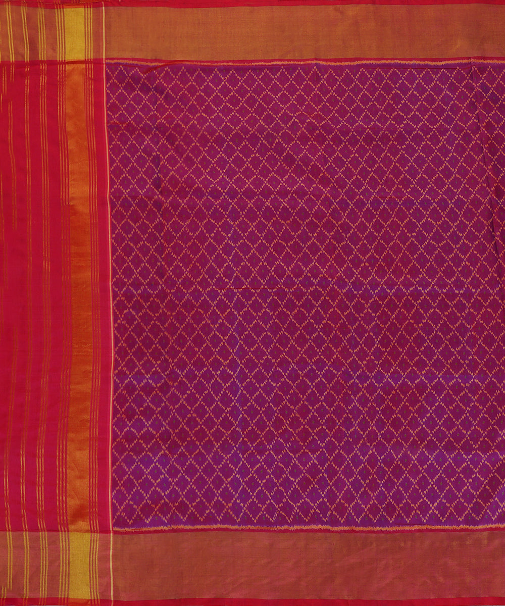 Handloom_Purple_Mulberry_Silk_Ikat_Patola_Dupatta_With_Tissue_Border_WeaverStory_02