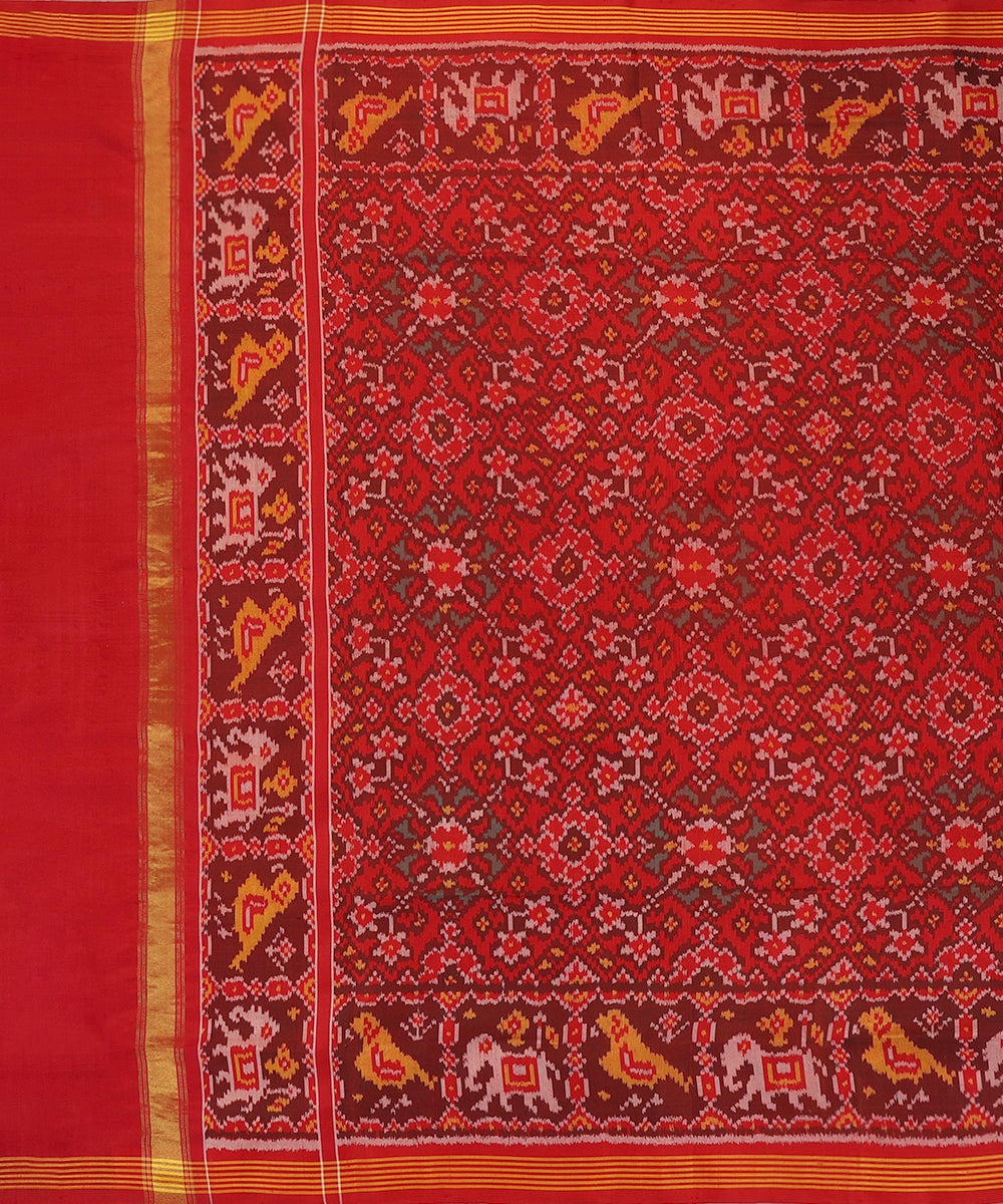 Handloom_Red_And_Maroon_Mulberry_Silk_Ikat_Patola_Dupatta_WeaverStory_02