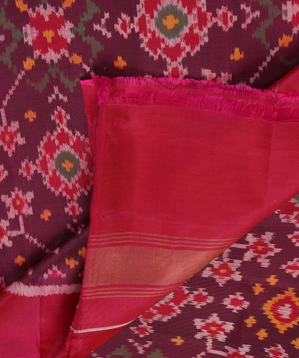 Handloom_Purple_Mulberry_Silk_Ikat_Patola_Dupatta_With_Pink_Border_Palla_WeaverStory_04