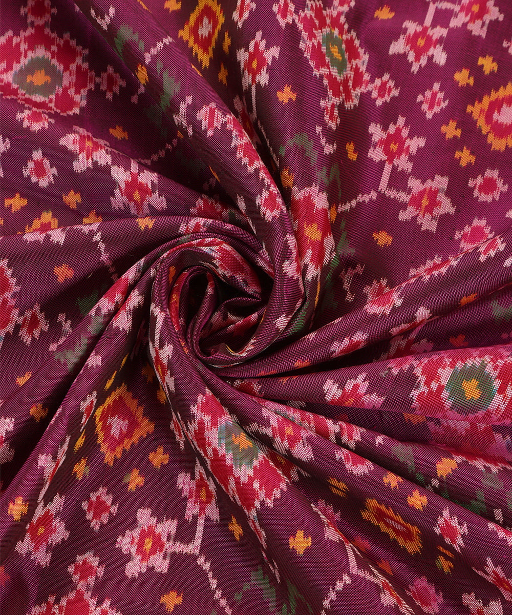 Handloom_Purple_Mulberry_Silk_Ikat_Patola_Dupatta_With_Pink_Border_Palla_WeaverStory_05