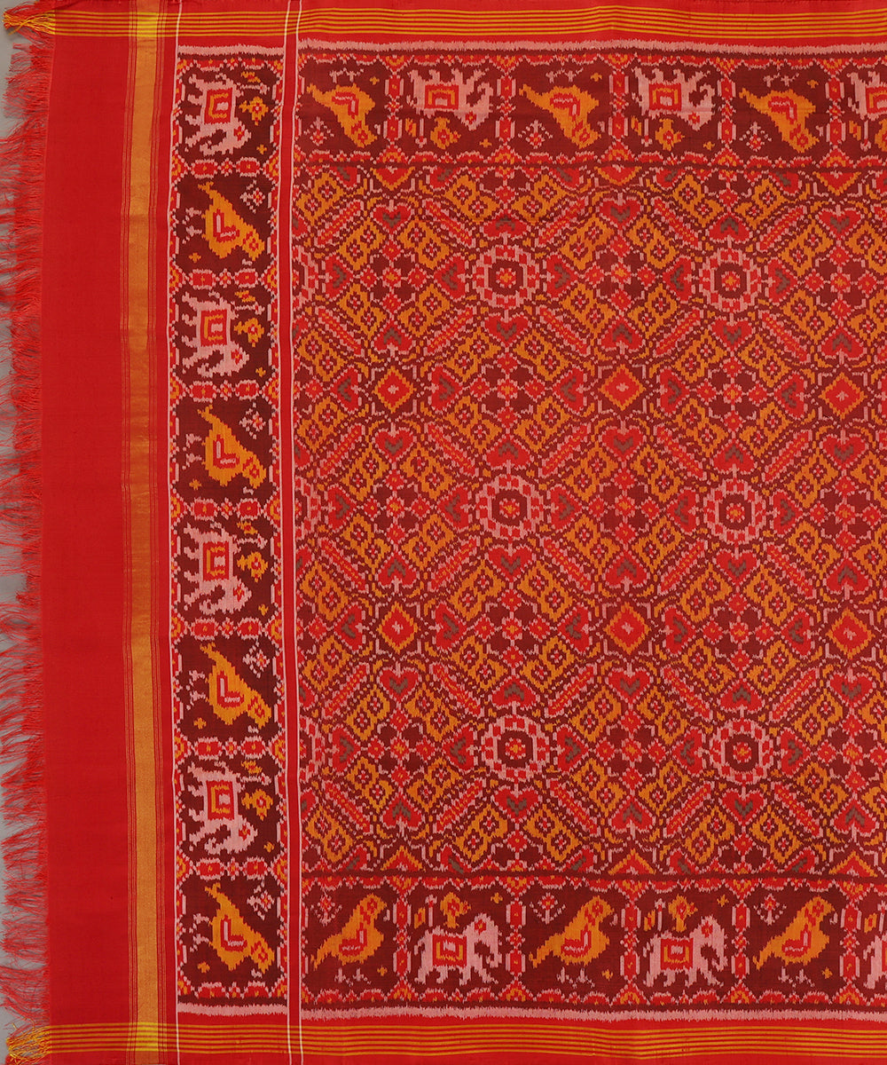 Handloom_Red_And_Mustard_Mulberry_Silk_Ikat_Patola_Dupatta_WeaverStory_02