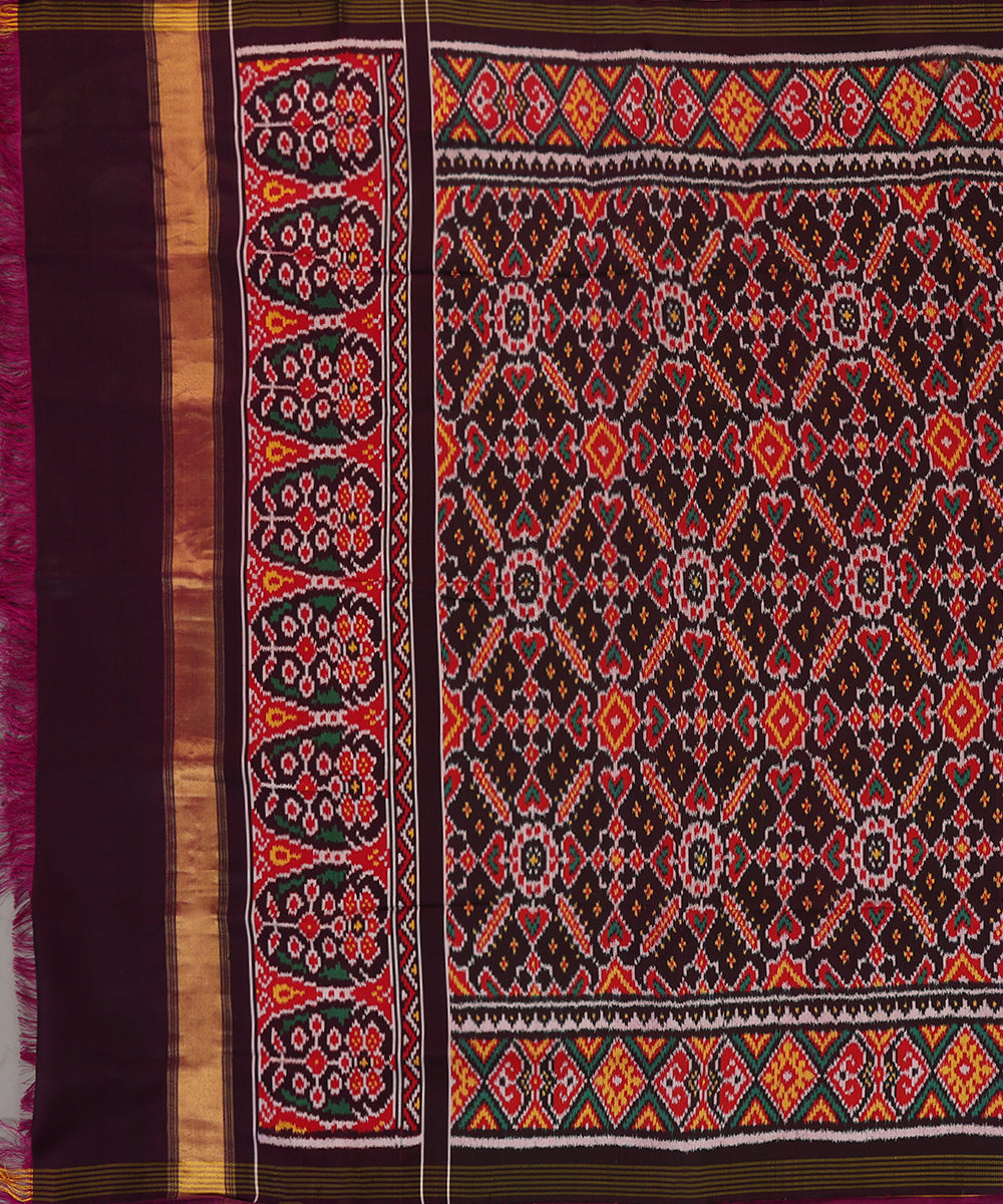 Handloom_Purple_Twill_Weave_Pure_Mulberry_Silk_Ikat_Patola_Dupatta_With_Goemtric_Border_WeaverStory_02