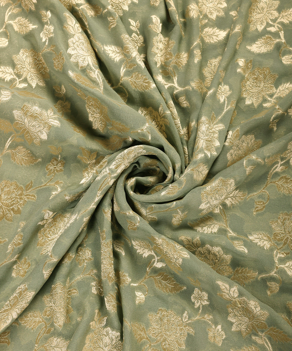 Pastel_Green_Handloom_Pure_Georgette_Banarasi_Dupatta_With_Floral_Jaal_WeaverStory_05