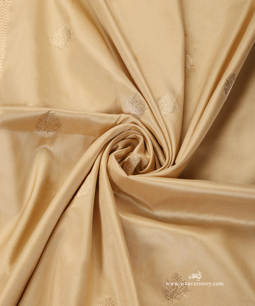 Beige_Handloom_Pure_Katan_Silk_Banarasi_Dupatta_With_Small_Kadhwa_Boota_WeaverStory_05