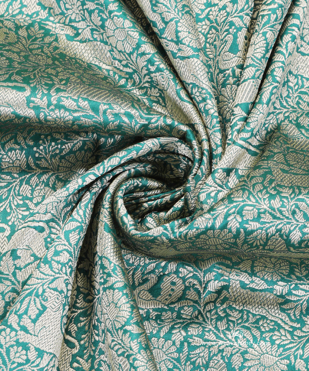 Handloom_Green_Pure_Katan_Silk_Sikhargah_Banarasi_Duptta_WeaverStory_05