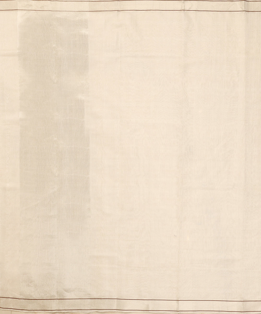 Off_White_Handloom_Pure_Tissue_Chanderi_Dupatta_With_Thin_Brown_Lining_Border_WeaverStory_02