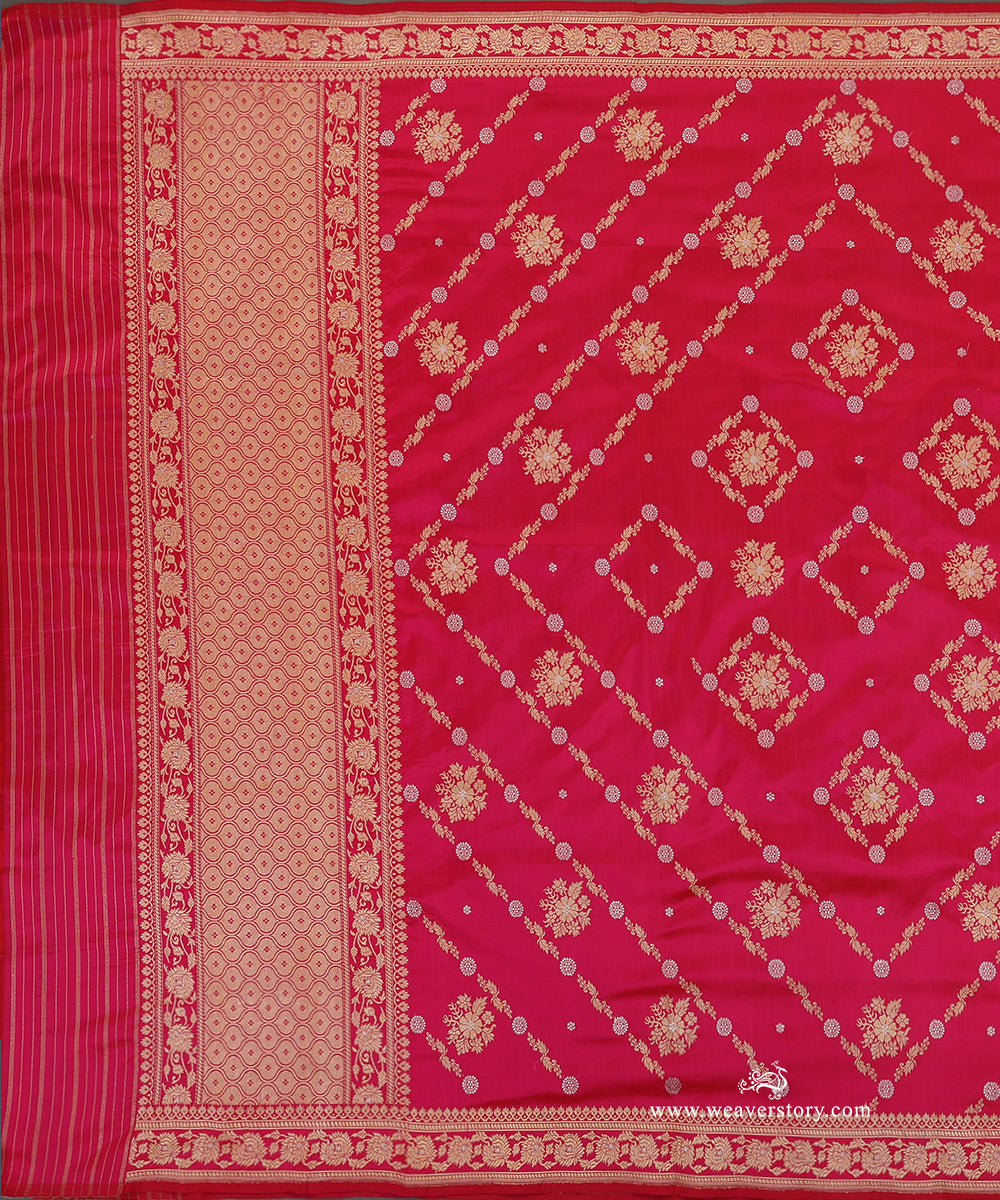 Hot_Pink_Pure_Katan_Silk_Kadhwa_Banarasi_Dupatta_With_Sona_Rupa_Zari_WeaverStory_02