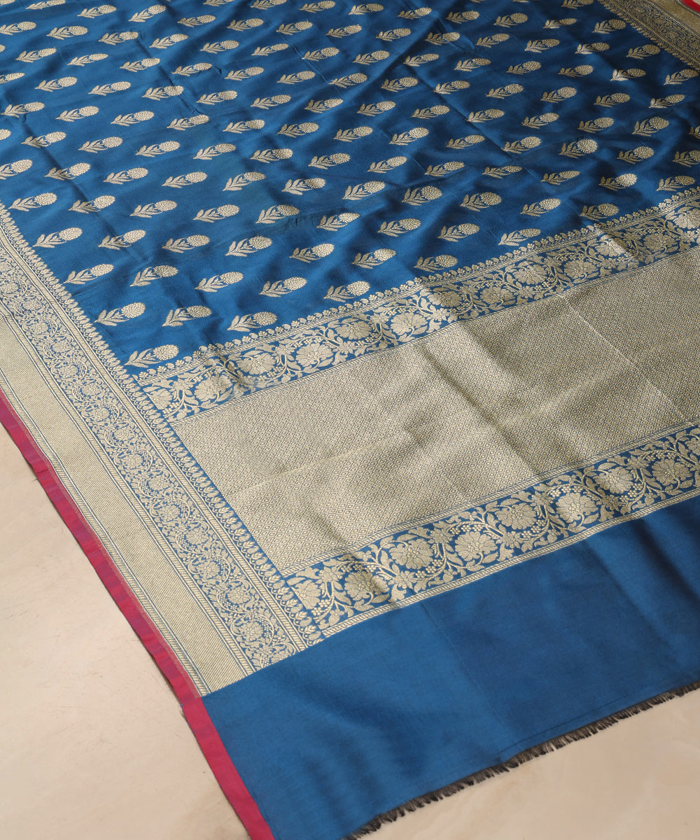 Blue_Handloom_Banarasi_Katan_Georgette_Dupatta_WeaverStory_03