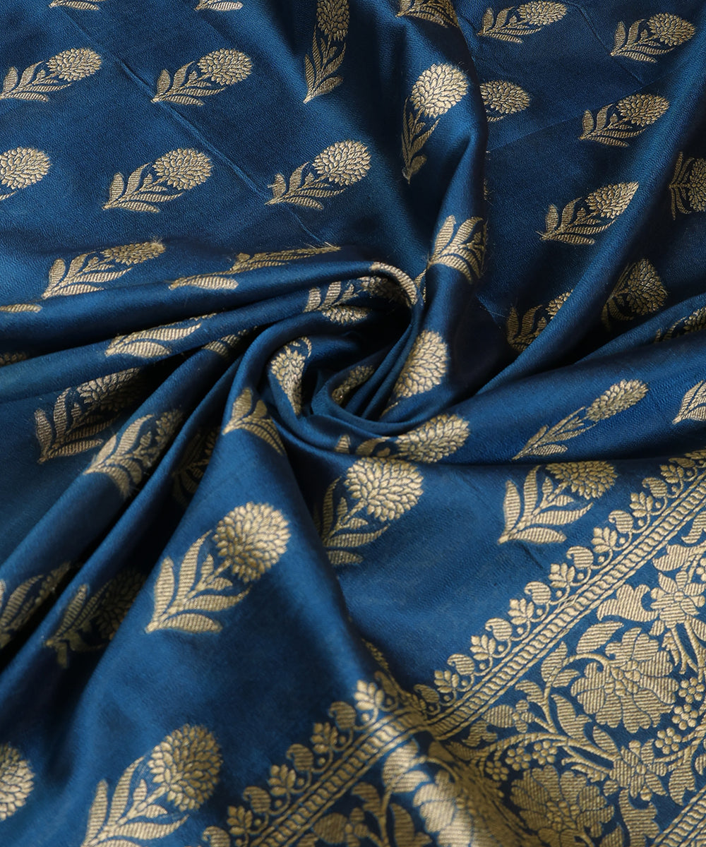 Blue_Handloom_Banarasi_Katan_Georgette_Dupatta_WeaverStory_05