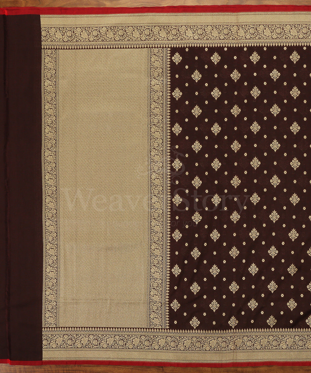 Wine_Handloom_Katan_Georgette_Banarasi_Dupatta_with_Gold_Booti_WeaverStory_02