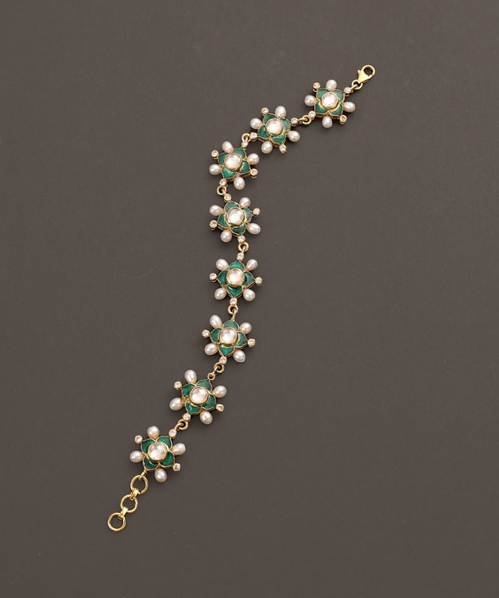 Maryan_Handcrafted_Pure_Silver_Bracelet_With_Pearls_And_Semi_Precious_Stones_WeaverStory_02