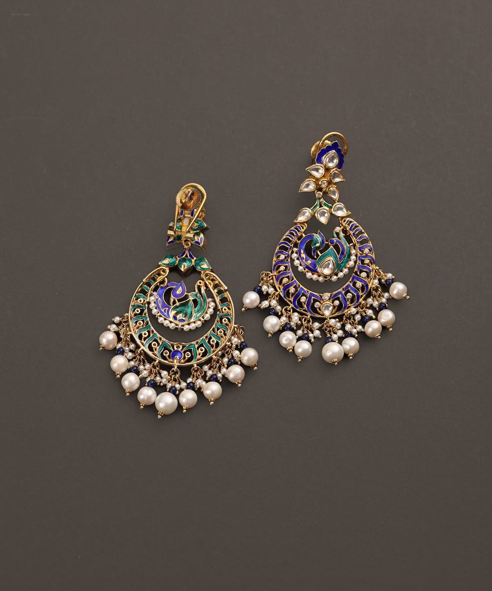 Roxana_Handcrafted_Pure_Silver_Chandbali_Earrings_With_Semi_Precious_Stones_WeaverStory_02